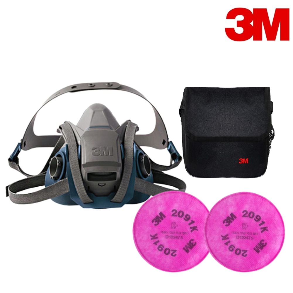 3M 방진마스크 방독마스크 6502QL+2091K+방독면가방(반면형) 51,800원