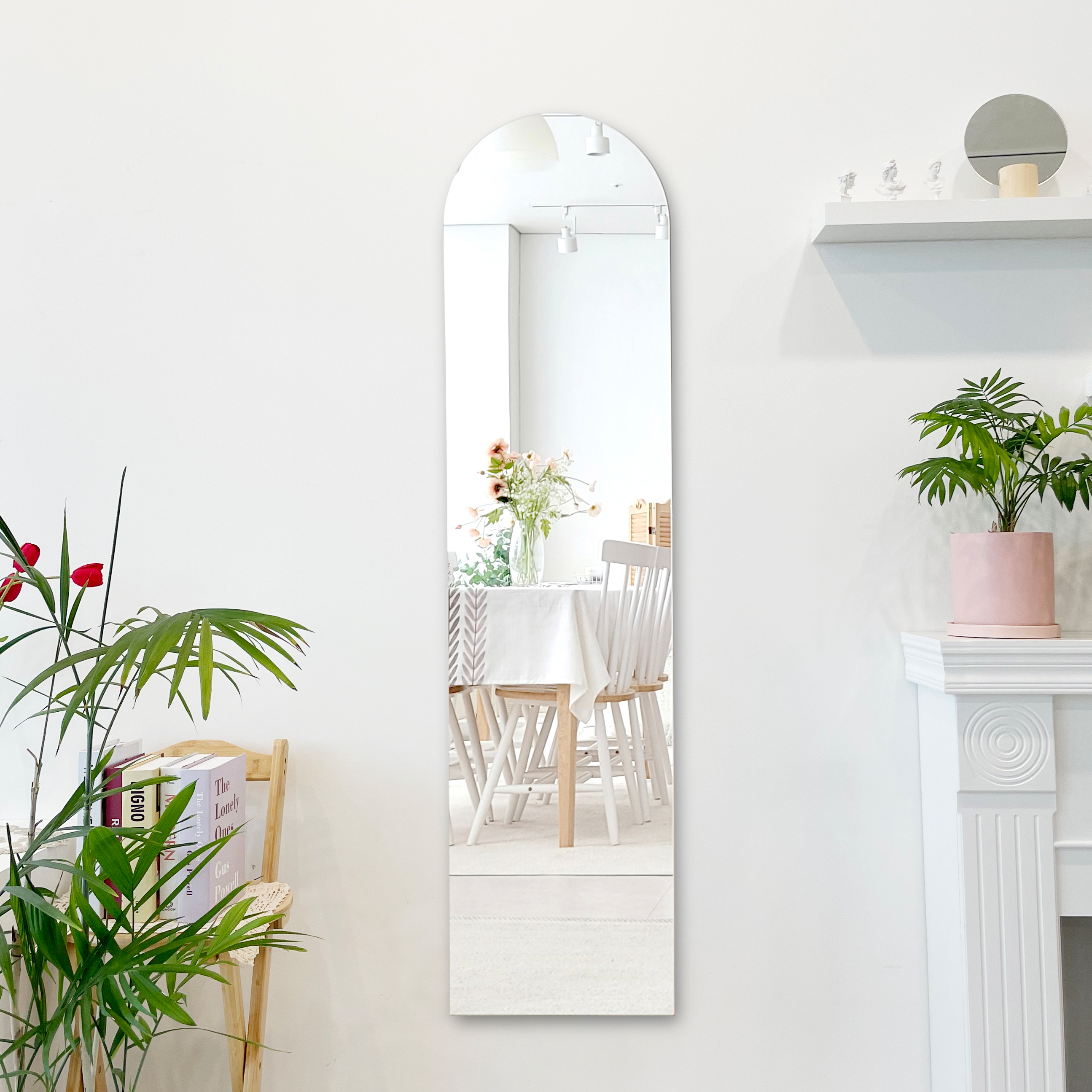 온맘컴퍼니 아치형 크리스탈 벽걸이 전신거울, 내추럴 49,800원