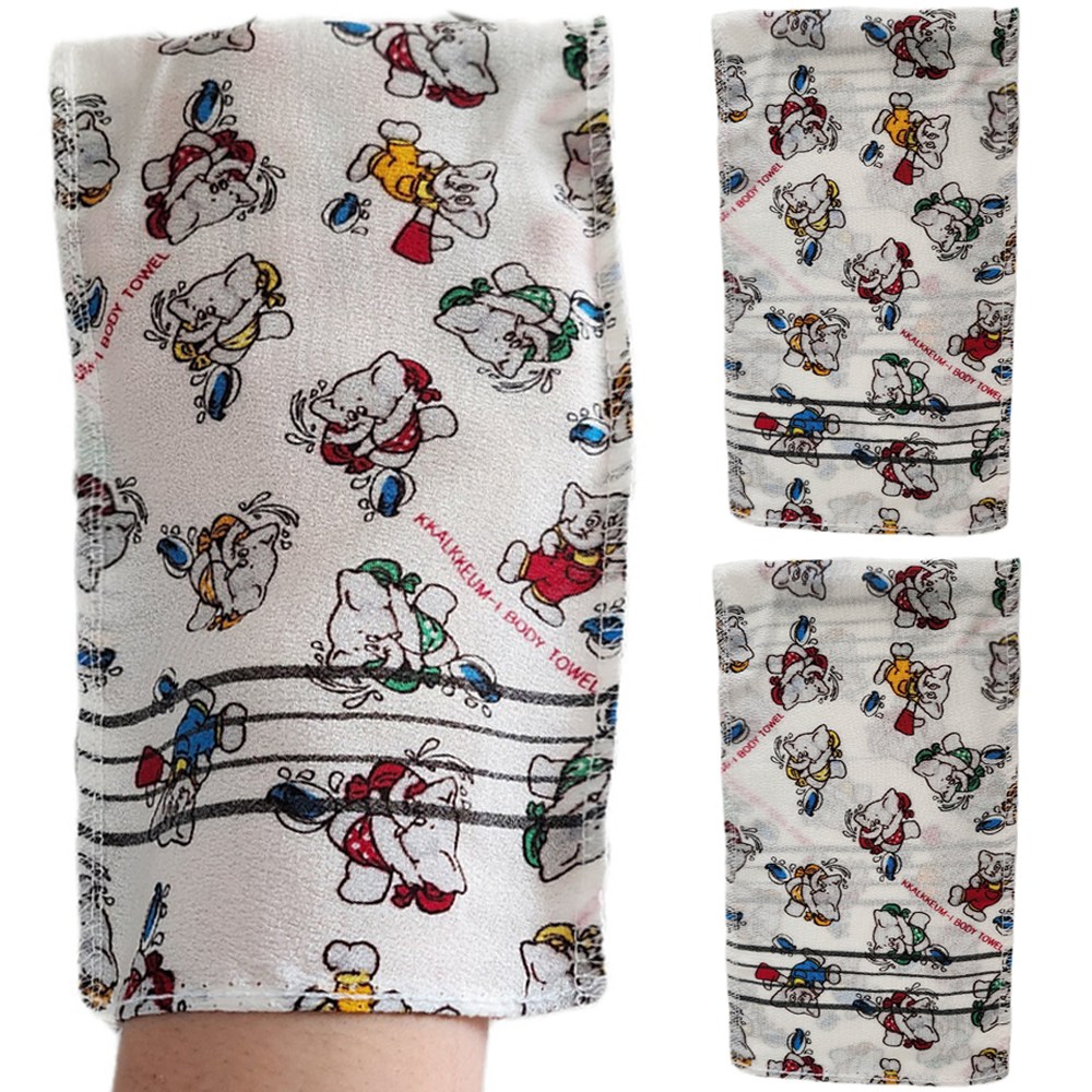 미니달콩 코끼리 국산 때밀이 빅사이즈 타월 때수건 목욕 샤워 타올, 1개, 3개입, 대 7,490원