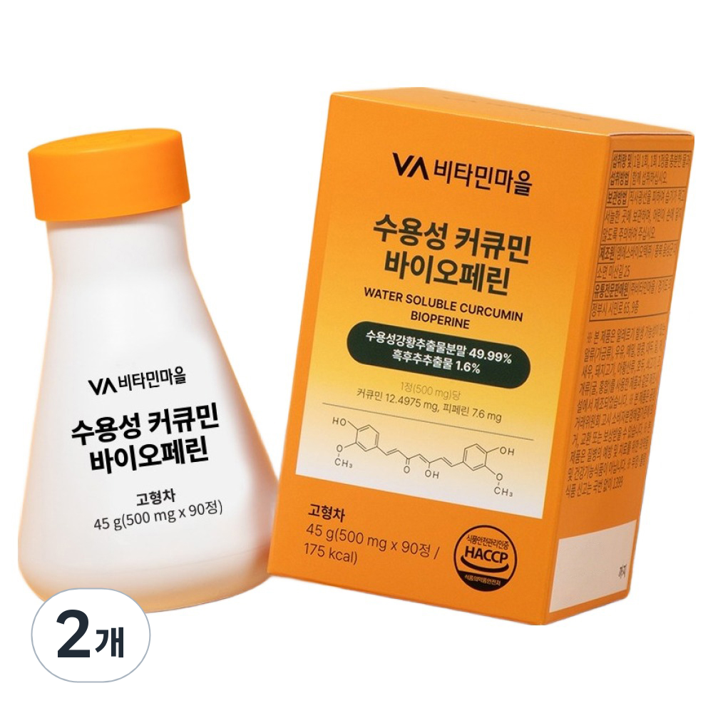 비타민마을 수용성 커큐민 바이오페린 45g, 90정, 2개 25,900원
