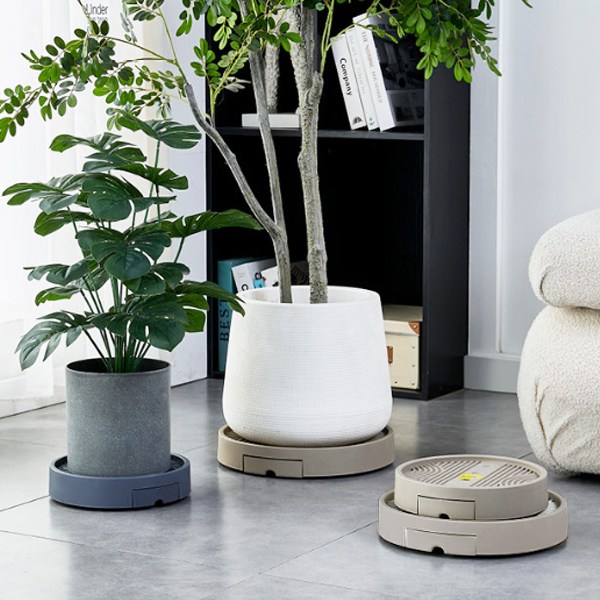 다스몰 이동식 물받이 화분 받침대 대형 이동식 원형 받침대, 모카그레이, 1개 10,900원