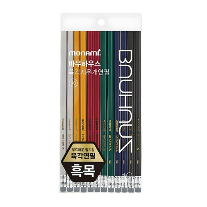 모나미 바우하우스 클래식 육각지우개 연필 6종 x 2p 세트 2B 17,360원