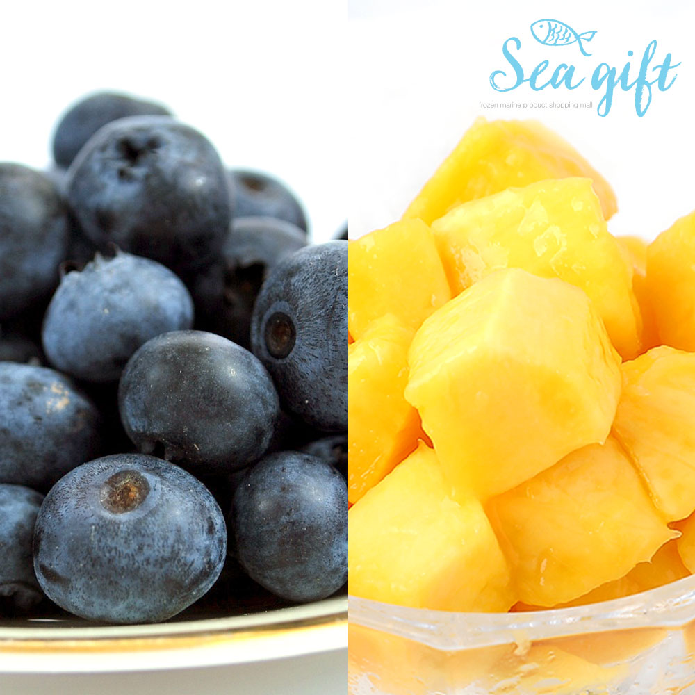 [씨기프트]블루베리 1kg + 망고다이스 1kg 냉동 과일 스무디 아이스 시원한 음료 20,900원