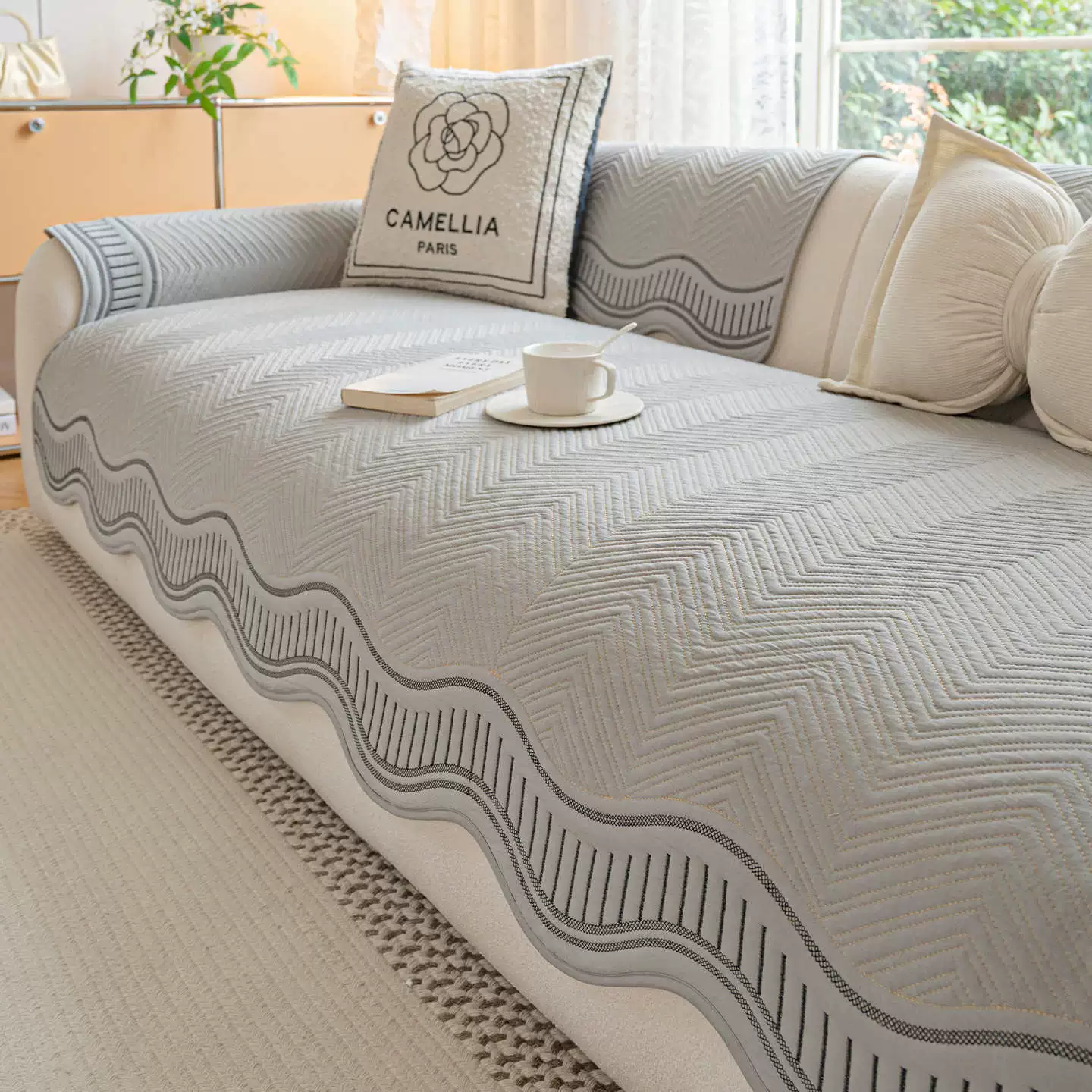 LINSHU 누빔 면 쇼파패드 부드러운 논슬립 사계절 공용 27,800원