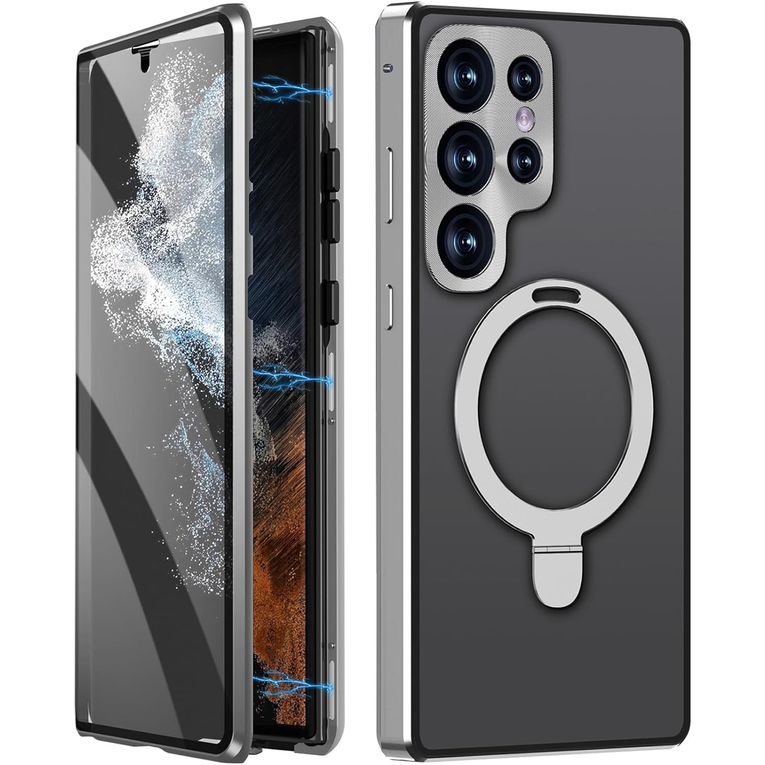 헤미션 겔럭시 S24 울트라 풀커버 매그세이프 케이스 - 양면강화유리 마그네틱 자동흡착  MagSafe 거치대 케이스 C24US 21,800원