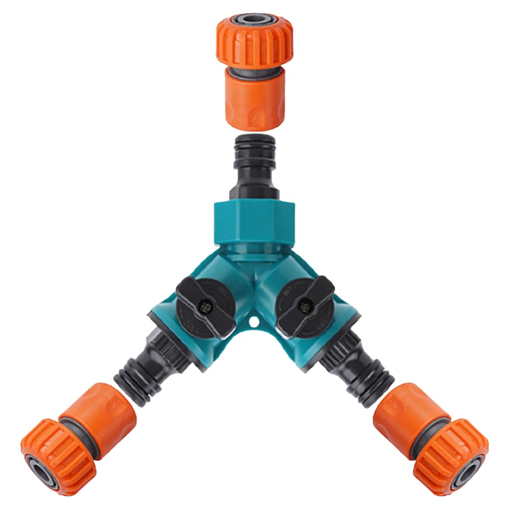 길그리 3구 Y자 밸브형 호스 분배기 + 19mm 원터치 어댑터 3개 세트 8,200원