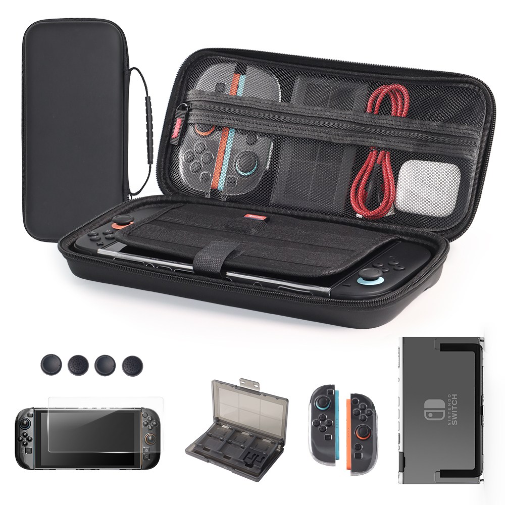 [초특가]잼제이크 닌텐도 스위치2 액세서리 올인원 파우치 7종 세트 휴대용 케이스 충격방지 여행용, 1세트, 블랙, M1368-SH7 42,000원