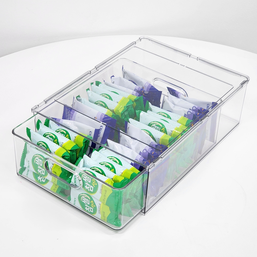 주앤지 슬라이딩 팬트리 서랍 정리함 6L+ 칸막이 3개, 투명, 1개 20,390원