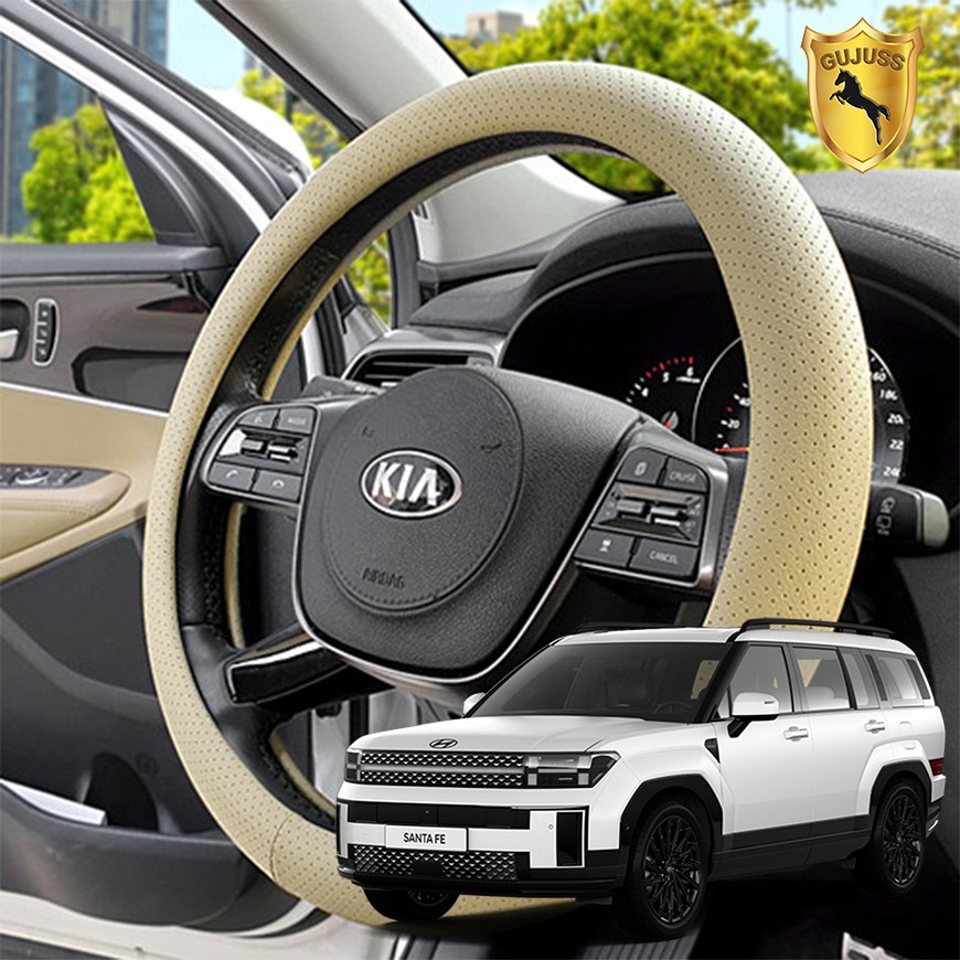 현대 디올뉴 싼타페 MX5 쉴드커버 순정 원형가죽 타공 핸들커버 25,000원