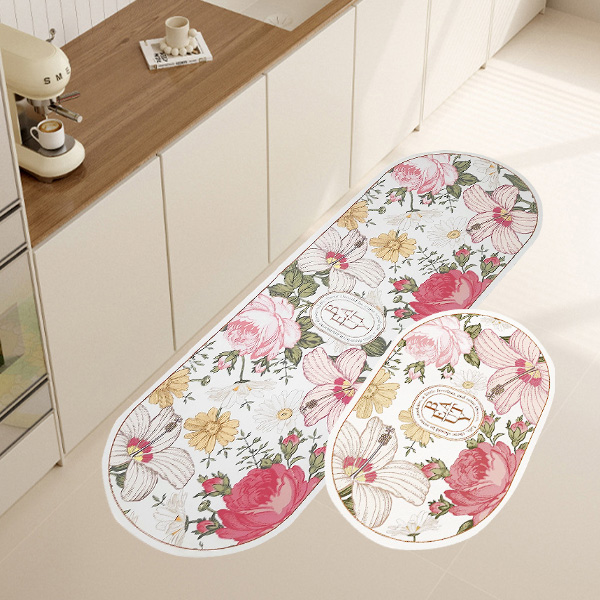 포유 북유럽 뷰티 플라워 타원형 욕실 주방 화장실 규조토 발매트 세트 13,150원