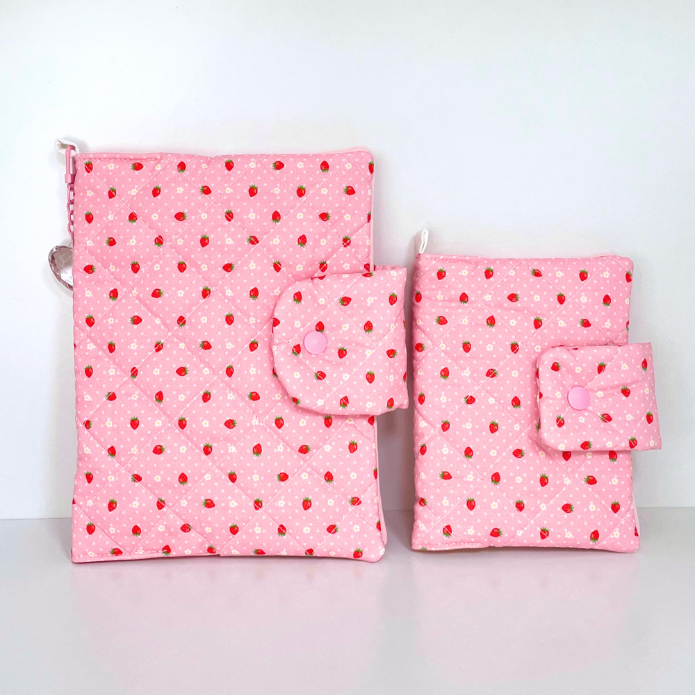 해피토핑 딸기 다이어리커버 핑크 패브릭 북커버 A6 27,900원