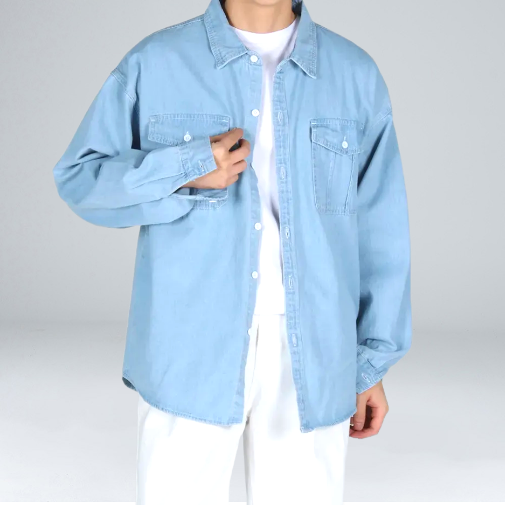 이브클로젯 남성용 논페이드 오버핏 데님 셔츠 6706-1 39,800원