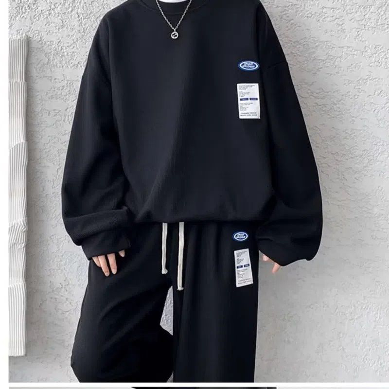 AOKADA 남성 와플 빅사이즈 맨투맨 오버핏 트레이닝복 세트 23,930원