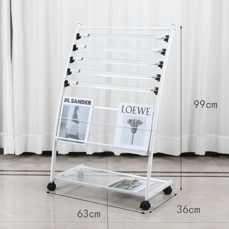 이동식 책꽂이 잡지꽂이 신문 잡지 진열대 전단지 팜플렛 매거진랙 철제잡지꽂이, 1개, 흰색 82,380원
