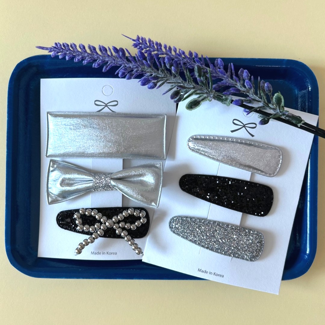 럭키치키 실버 똑딱핀 집게핀 6종세트 블링블링 16,900원