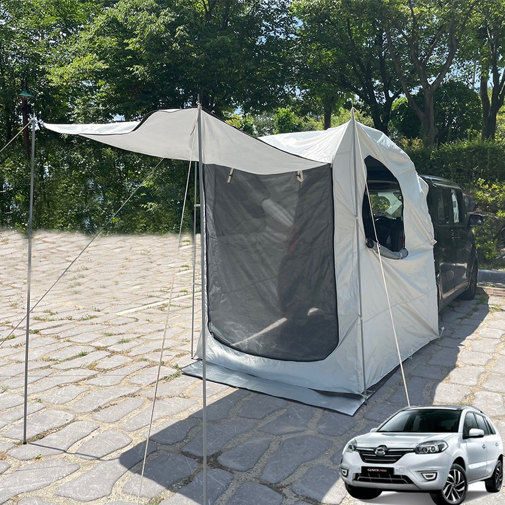 QM5 텐트 꼬리 차차차 모기장 카크닉 차량용 스텔스 카쉘터 차크닉 실버베이지 확장형 129,000원