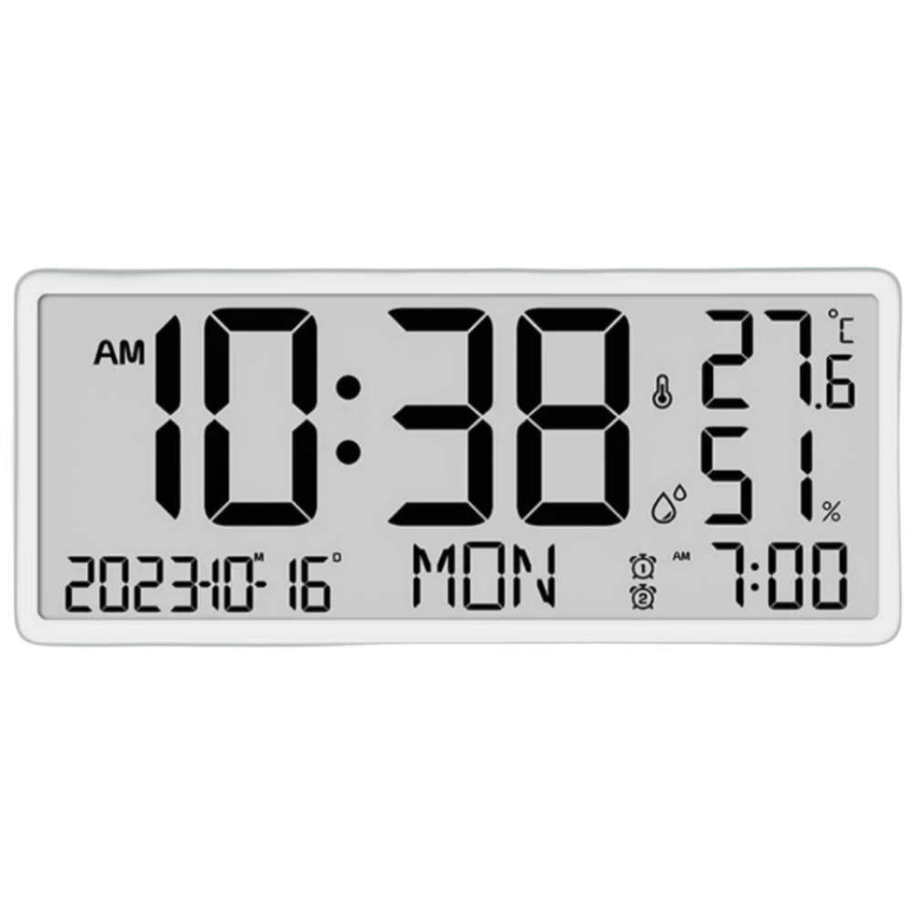 대신스토어 대형 빅사이즈 무선 LCD 시계 /디지털벽시계/ 알람/ 탁상시계/ 관공서/공공기관/체육관/학교/학원/회사/단체/개업선물/인테리어 벽걸이 무소음시계, 화이트 68,500원