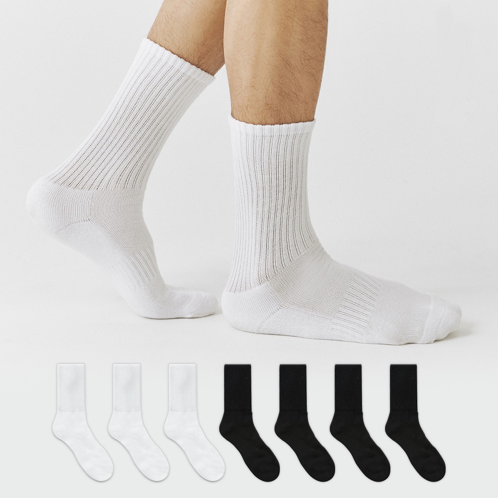 GGRN 남성용 스탠다드 맨 파일 쿠션 크루 삭스 양말 8켤레 세트 18,900원
