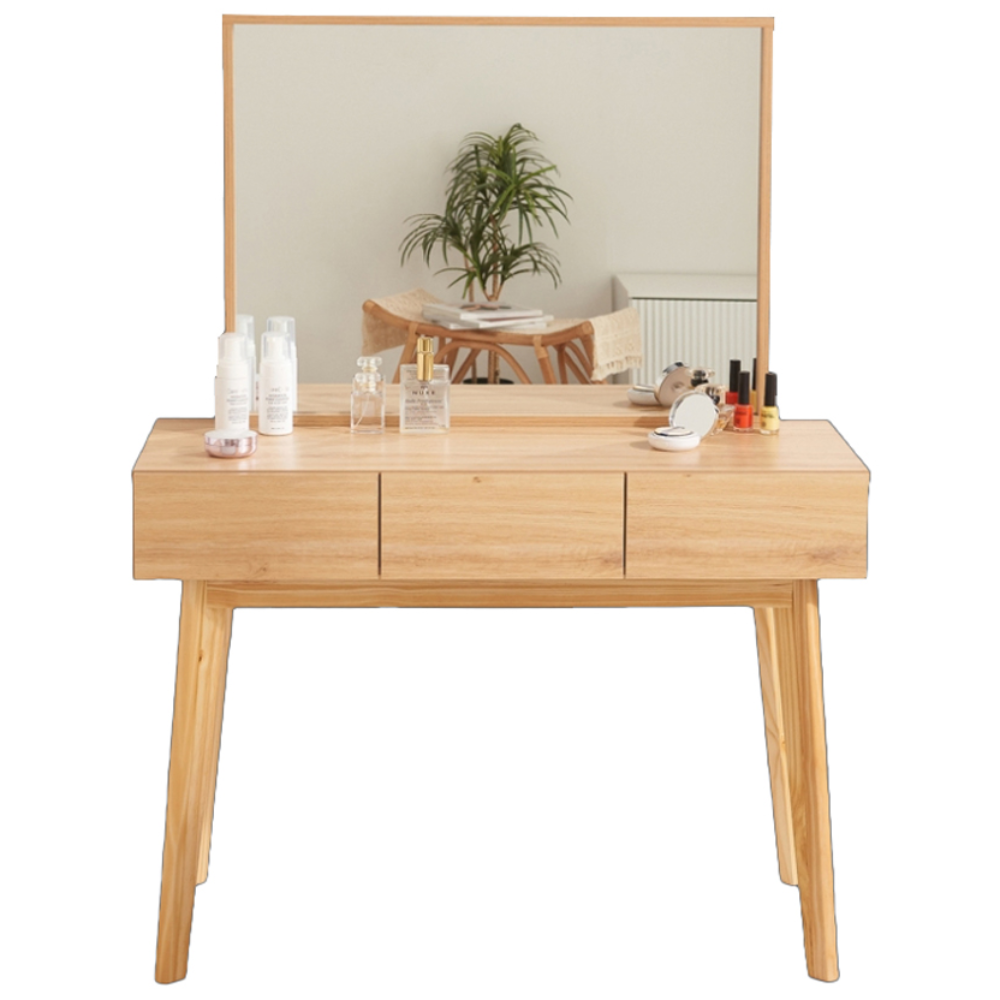 풀하우스 웨딩데이 콘솔 정리함 원목 수납 서랍 화장대 거울세트, 오크 84,900원