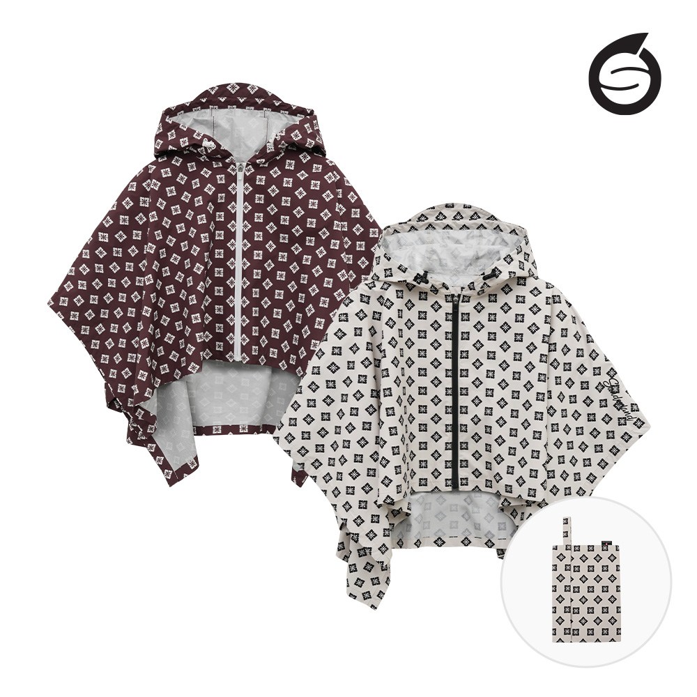 선덜랜드 여성 후드 스타일 프린트 판쵸 - SLL6ARC1153, 베이지 149,000원