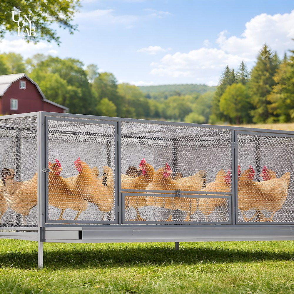조립식닭장 야외 대형새장 닭산랑통 병아리집 철제양계장 족제비방지 자동계란수거, 1개, 옵션4. 계란받이형 블랙 147 x 57 x 72cm 121,500원
