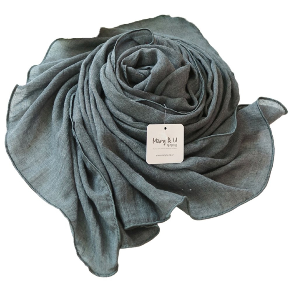 메리앤유 소프트 코튼 소재 칼라풀 무지 롱 스카프 국산 13,800원