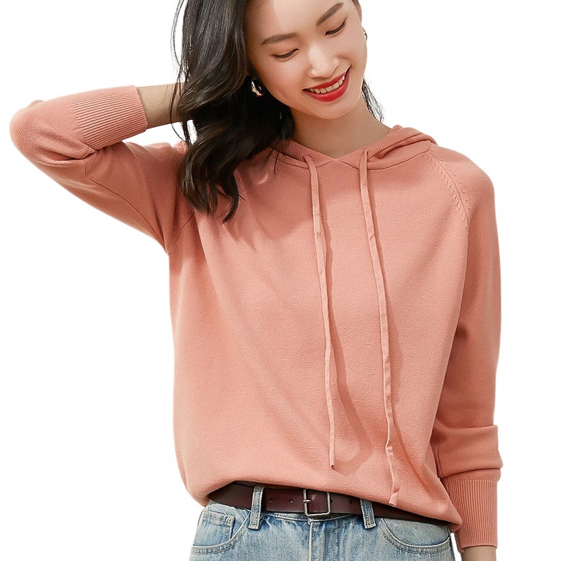 여성 부드러운 긴팔 후드 니트 여유로운 핏의 편안한 데일리 레이어드 아이템 Women's knitwear 5909 18,800원