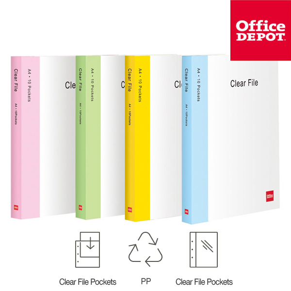 OD 투명 클리어화일 A4 내지10p, 분홍(408213) 1,300원