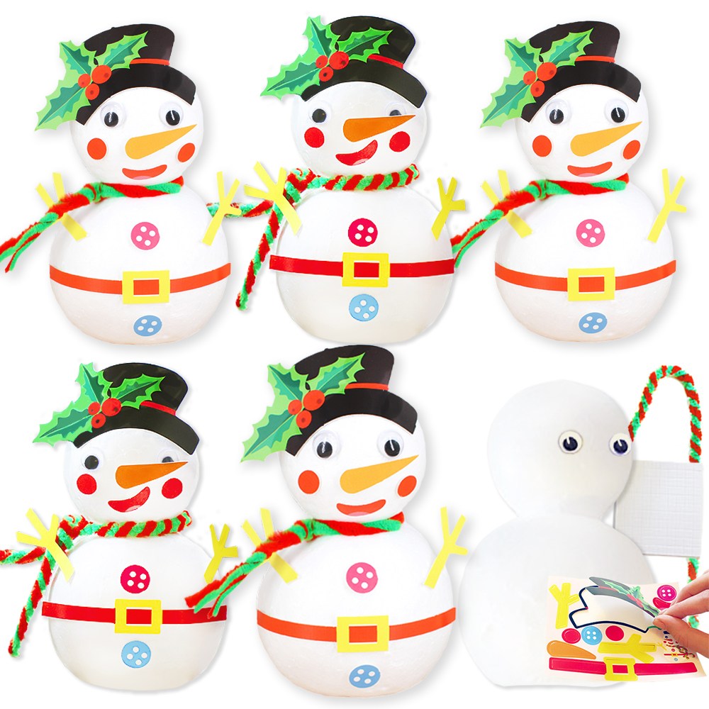 스투피드 스티로폼 DIY 눈사람 만들기 세트, 6개, 화이트 8,800원