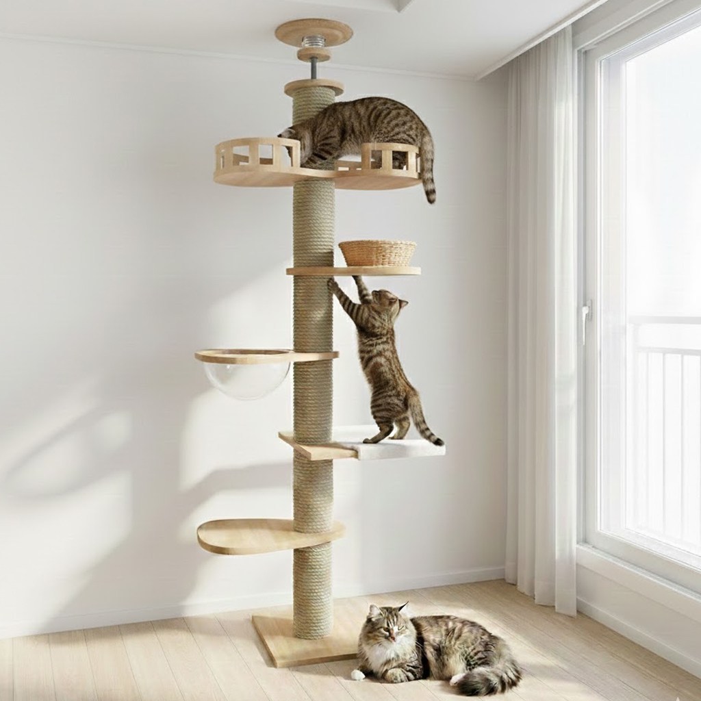 포조이 캣타워 캣폴 튼튼한 다기능 고양이 캣타워 원목 대형 멀티 클라이밍 놀이터 링트리 109,000원