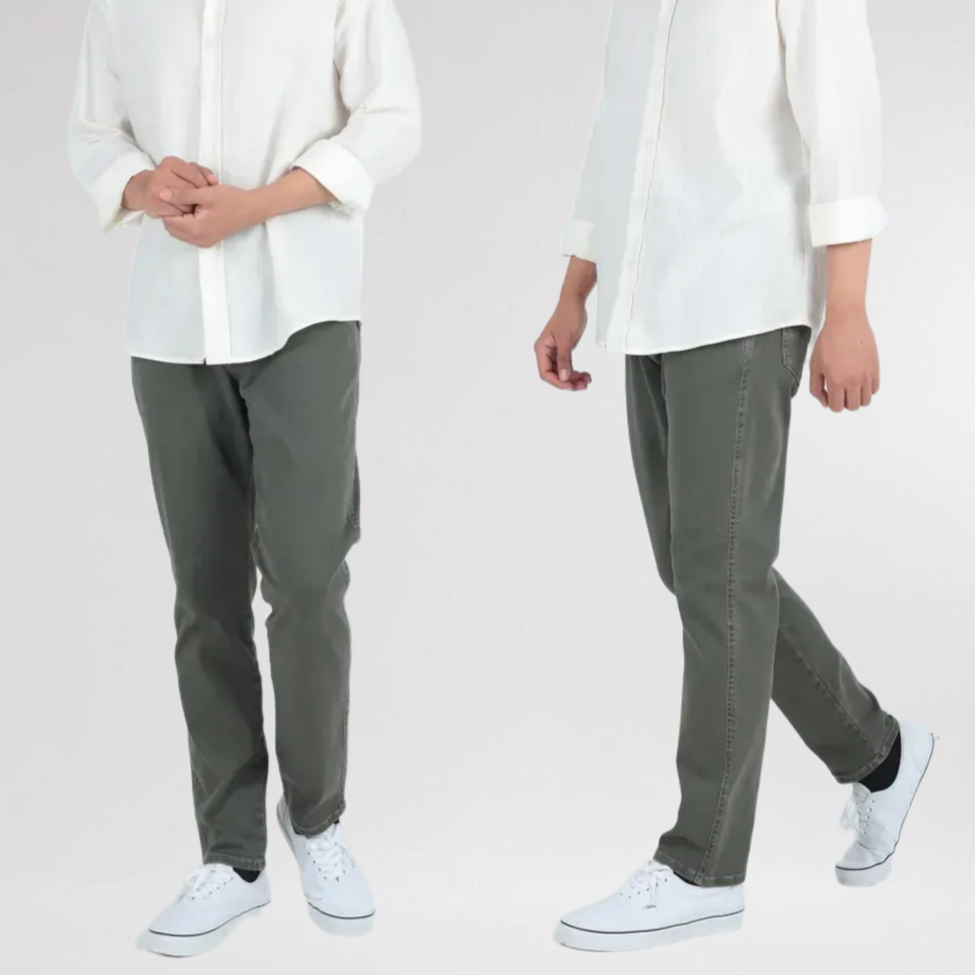 남자 테이퍼드 스판 바지 피그먼트 히든밴딩 면바지 33,800원