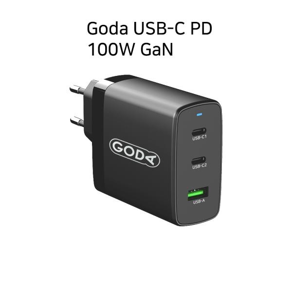 (NTY) Goda GaN 100W PD 고속 충전기 20V 4.5A USB-C PPS APC QC3.0 (ZX-3U11T), 블랙-GODA 100W GaN 멀티충전기, 1개 29,000원