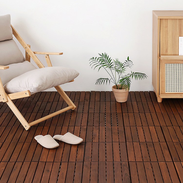 [마켓비] MUPAN 원목조립마루 30x30 아카시아, 스트라이프 브라운  2270.4597, 10개입 28,900원