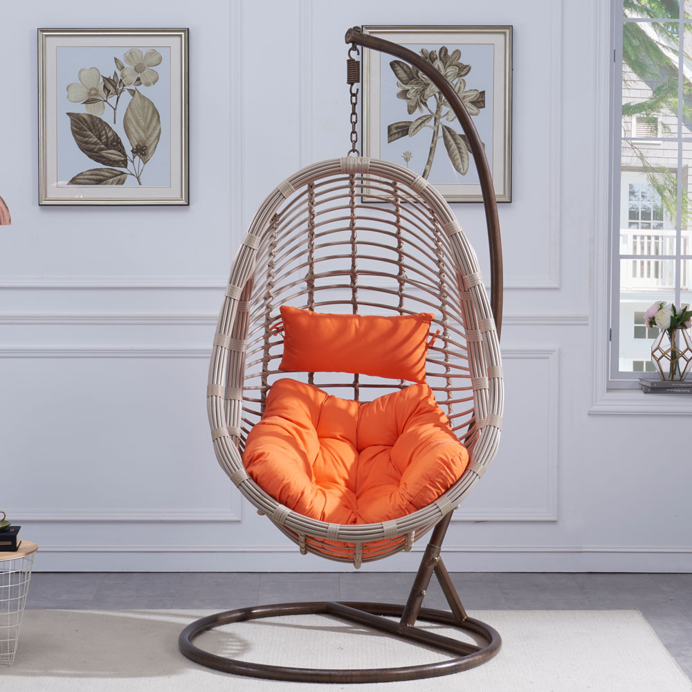 수오 소담 1인용 흔들 라탄 그네의자, 오렌지 239,000원