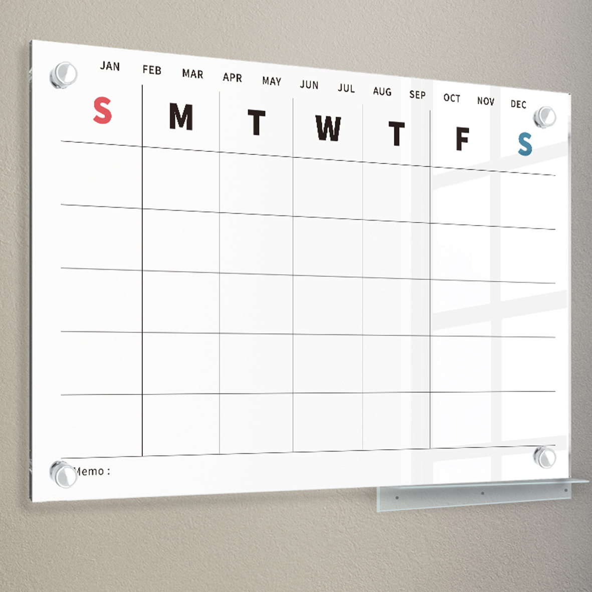 마이보드 다보형 투명유리칠판 심플리오 화이트 + 고급형 투명 펜받침대 세트, 강화유리 98,000원