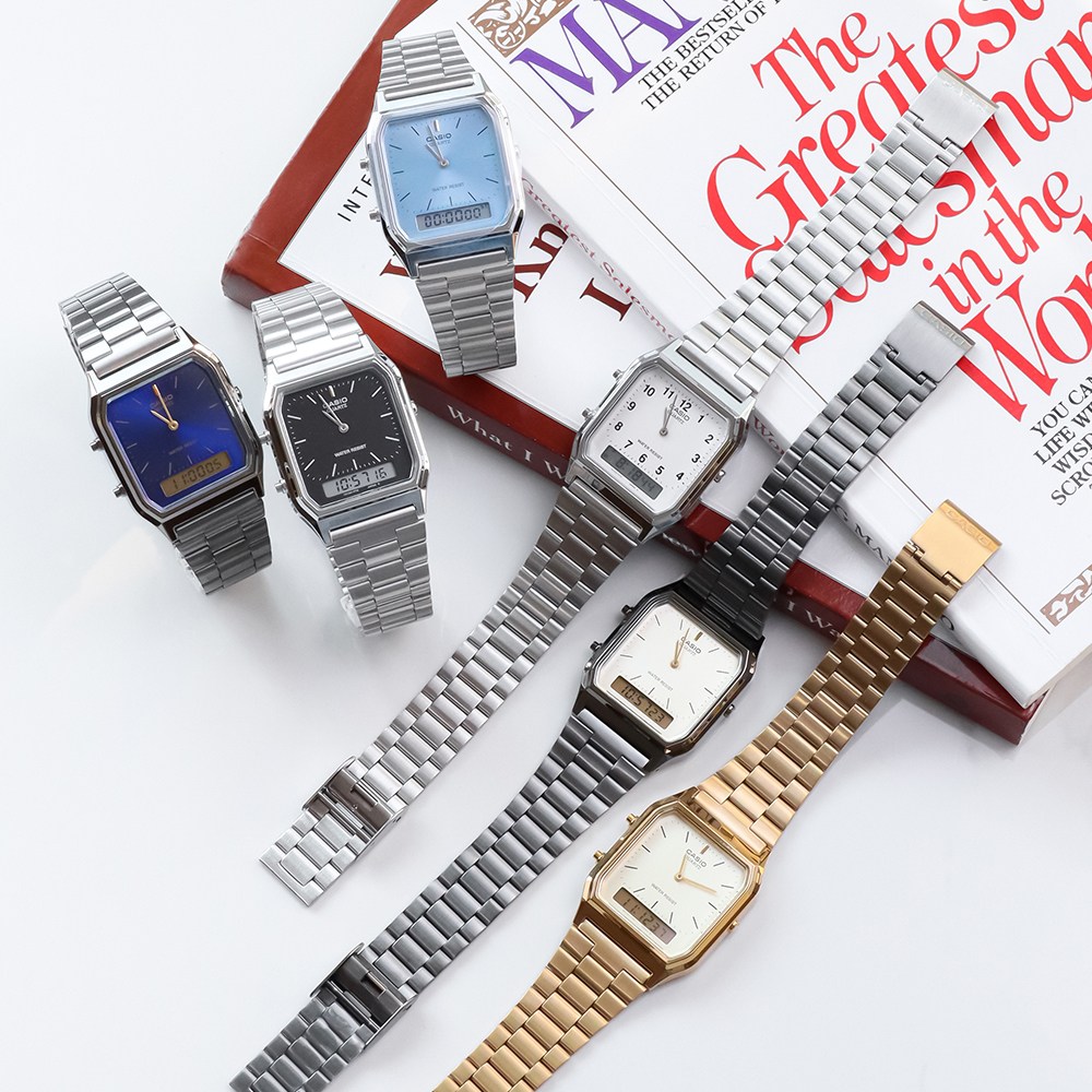 백화점AS가능 카시오 빈티지 레트로 메탈시계 AQ-230 10종 남녀공용 커플 학생 지코스모제품 58,650원