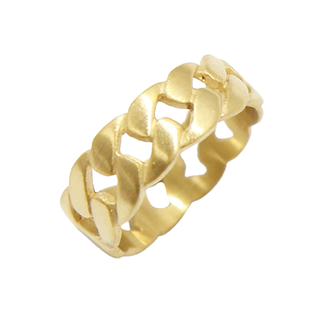 인디라벨 써지컬스틸 무광 체인골드 반지 16,600원