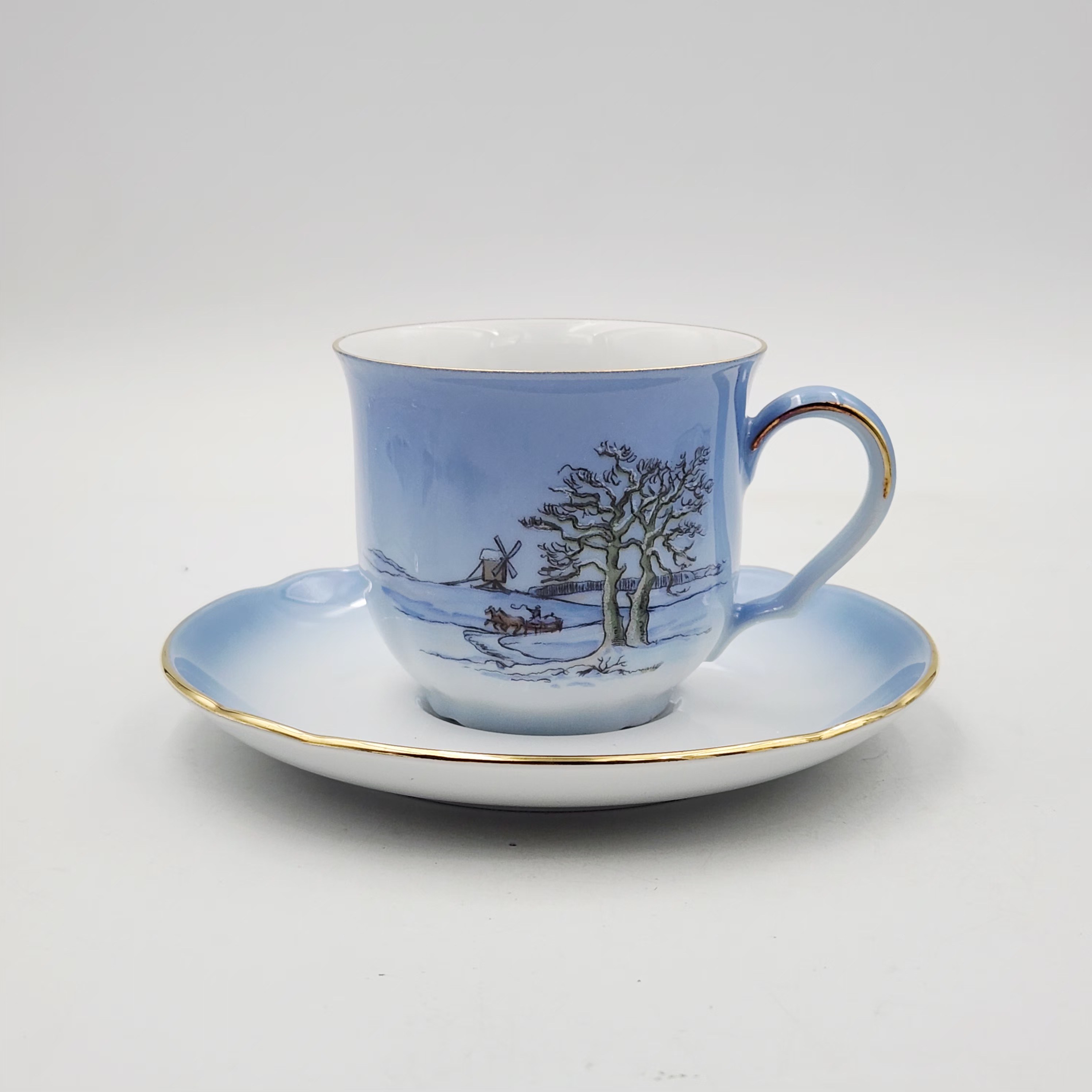 [빈티지] 스웨덴 크리스틴홀름 겨울풍경 커피잔 세트 B 22,000원