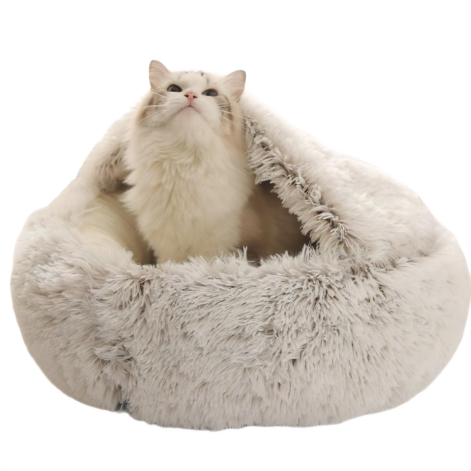 포근한 꿀잠 강아지 고양이 숨숨집 반밀폐형 원형 털 방석 하우스, 1개, 갈색 12,900원