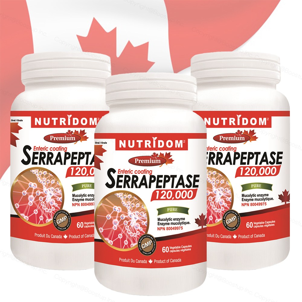뉴트리돔 캐나다 세라펩타아제 120000mg 60캡슐x3통, 60정, 3개 84,000원