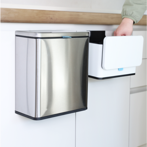 라온리빙 무타공 스테인레스 주방및욕실 다용도 6L 쓰레기통 냄새완벽차단 씽크대 걸이형 스텐드형 휴지통 대형, 6L 화이트 1개, 1개 38,700원