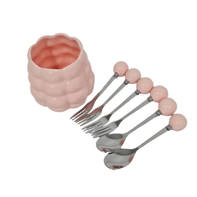 과일 포크 세트, 핑크색, 1세트, 수납통 + 스푼 2p + 포크 4p 12,410원