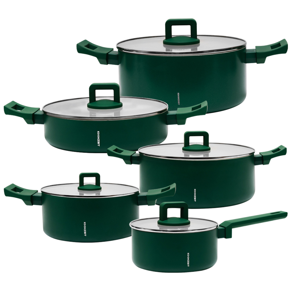 코젤 미네르바 논스틱 세라믹 코팅 냄비 IH 인덕션겸용 5종세트, 1세트, 5종, 포레스트그린 138,600원