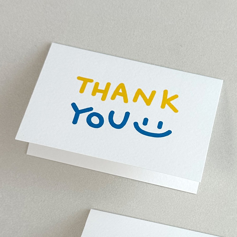 감사 땡큐 손글씨 일러스트 미니 카드 4개 + 봉투 4개 로엣[Smile], 4세트 8,500원