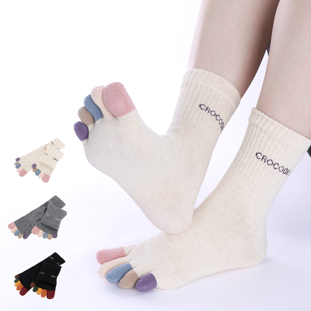 크로커다일 여성용 컬러라인 중목 발가락 양말 3켤레 세트 CD 385 11,500원