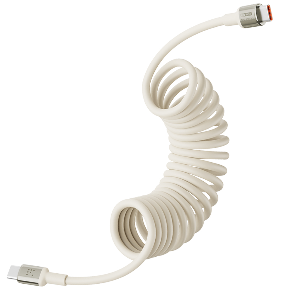 볼트미 Helix 240W PD3.1 C to C타입 코일 스프링 초고속 충전케이블, 1개, 크미리 화이트, 1.8m 13,900원