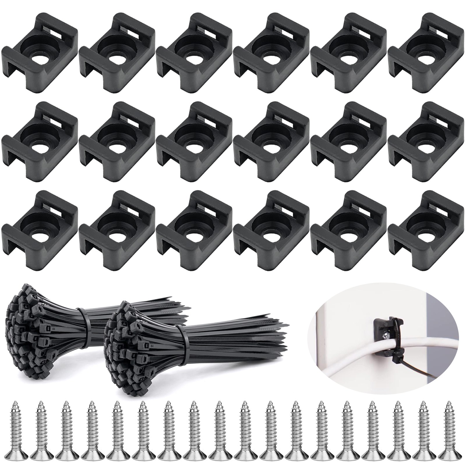 ADNEWX 200 전선 고정 클립 배선용 클립 벽 선 못 고정 전선 스테플, 1세트 19,800원