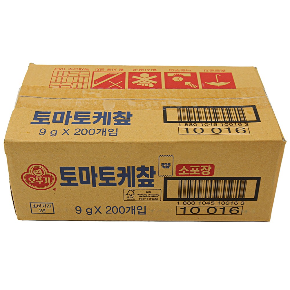 일회용 오뚜기 토마토 케찹 9g 200개 낱개포장 대용량 업소용 배달용 식자재, 4박스 52,200원