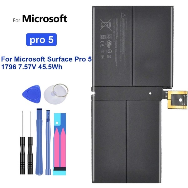 Microsoft Surface Pro 5 Pro5 1796 7.57V 45.5Wh 시리즈 충전식 태블릿 배터리 용 5940mAh 고품질 교체 배 51,600원