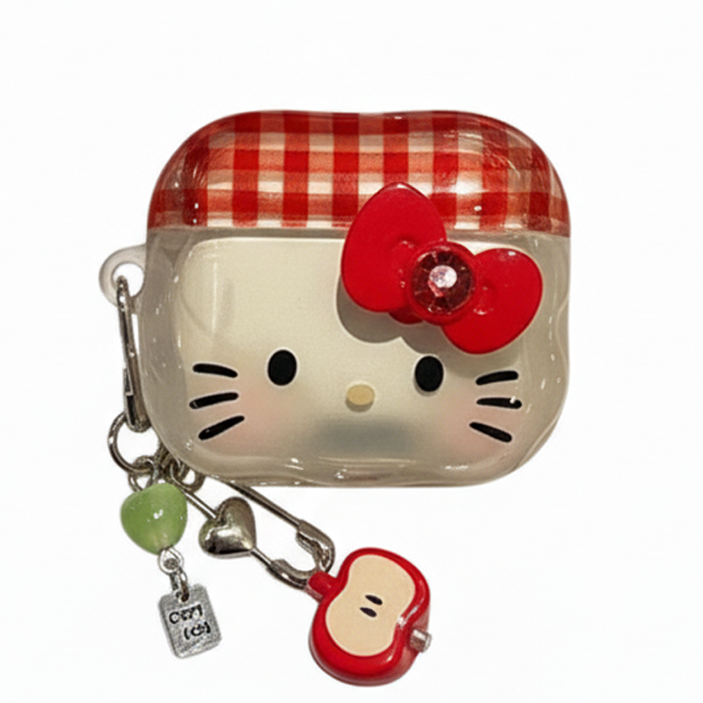 에이오알비 키티 체크 에어팟 케이스, 에어팟3, 레드, 1개 9,900원